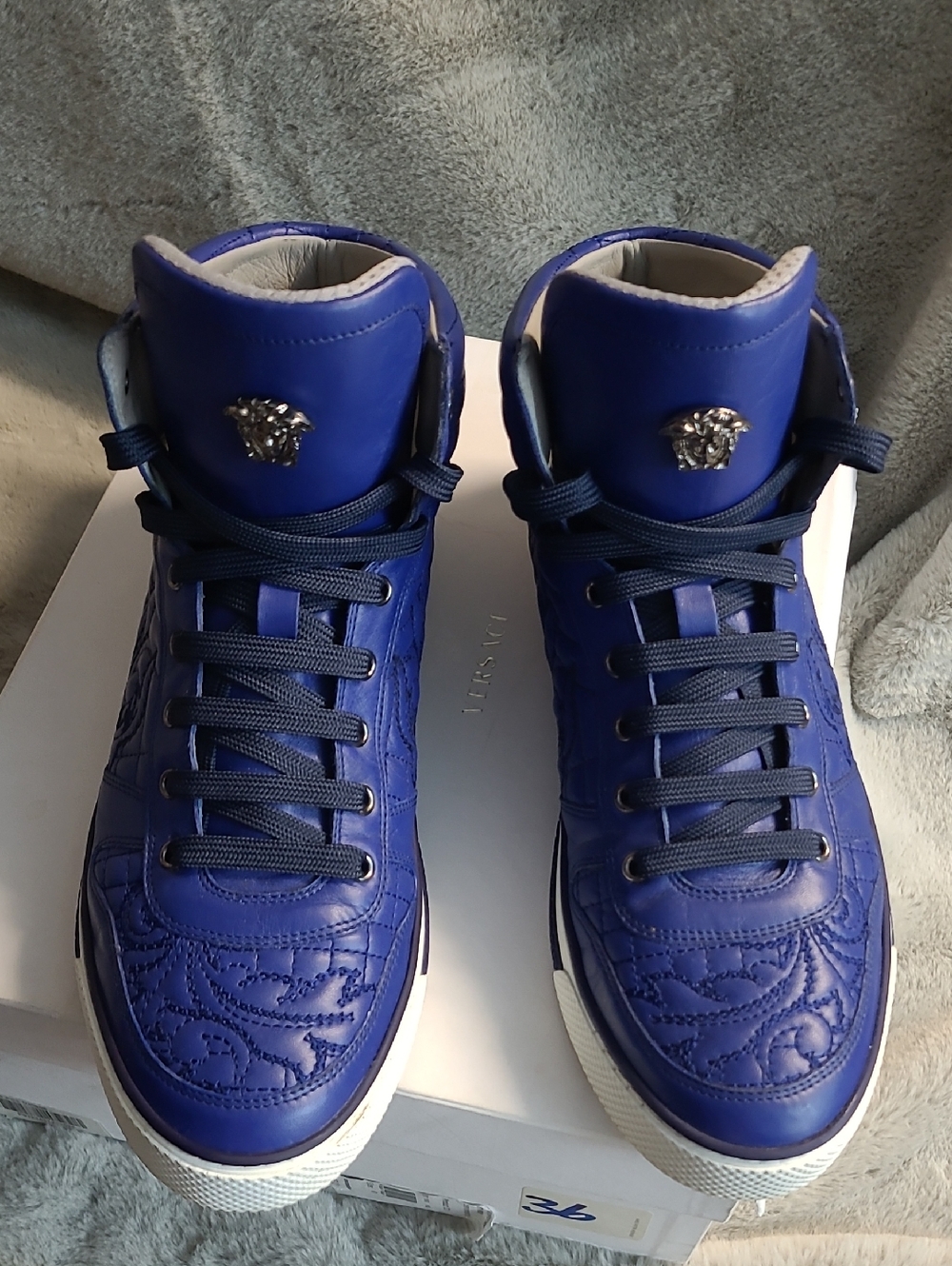 Versace Italian Leather Sneakers Mens U.S. 12 / 45 - Picture 10 of 11